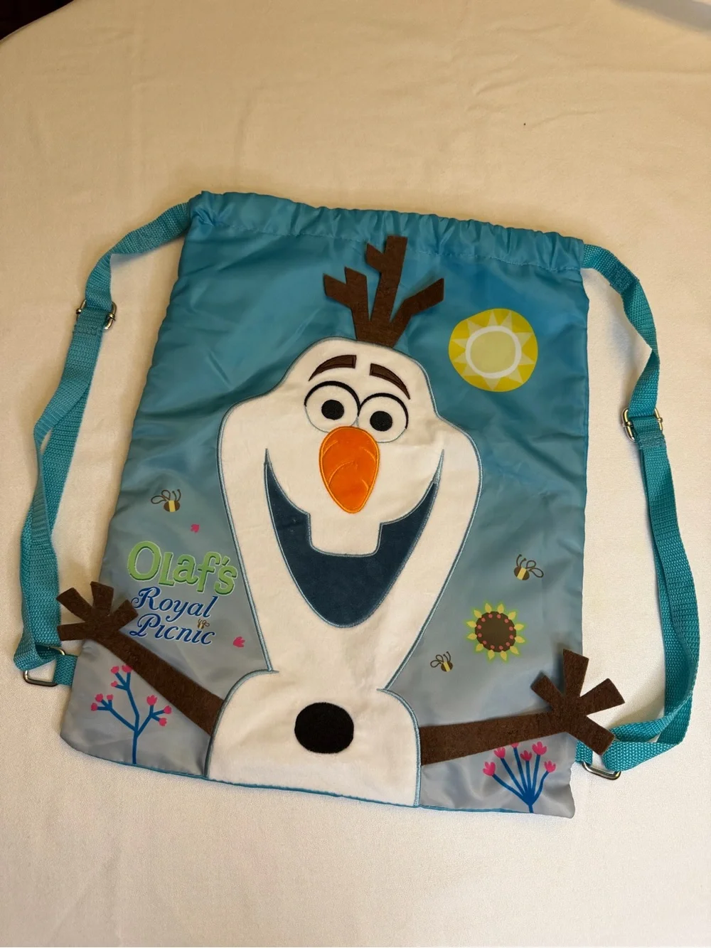 Disney Cruise Line DCL Olafs Royal Picnic Drawstring Bag Backpack Wish VGUC